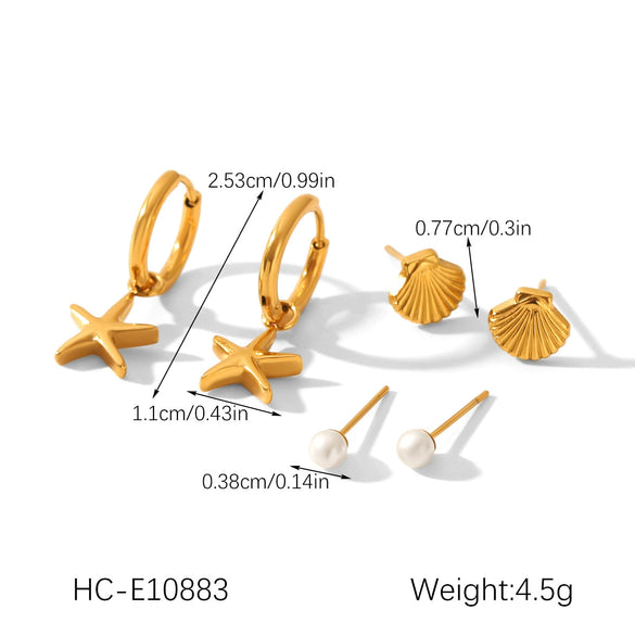 Wholesale Women's Minimalist Geometric Stainless Steel Earrings With Pvd Furnace Vacuum Real Gold Plating
