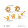 Wholesale Women's Minimalist Geometric Stainless Steel Earrings With Pvd Furnace Vacuum Real Gold Plating
