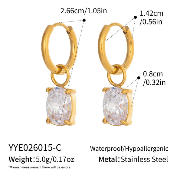 Wholesale Women's Minimalist Geometric Stainless Steel Earrings With Pvd Furnace Vacuum Real Gold Plating