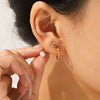 Wholesale Women's Minimalist Geometric Stainless Steel Earrings With Pvd Furnace Vacuum Real Gold Plating