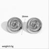 Wholesale Women's Minimalist Geometric Stainless Steel Earrings With Vacuum Real Gold Plating In Pvd Furnace