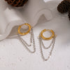 Wholesale Women's Minimalist Geometric Stainless Steel Earrings With Vacuum Real Gold Plating