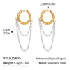 Wholesale Women's Minimalist Geometric Stainless Steel Earrings With Vacuum Real Gold Plating