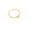 Wholesale Women's Minimalist Geometric Stainless Steel Electroplated Adjustable Open Ring Jewelry