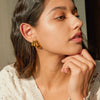 Wholesale Women's Minimalist Geometric Stainless Steel Electroplated Earrings With Inlaid Natural Elements Wings