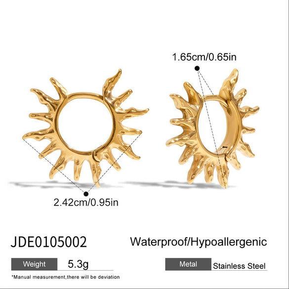 Wholesale Women's Minimalist Geometric Stainless Steel Electroplated Earrings