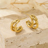 Wholesale Women's Minimalist Geometric Stainless Steel Electroplated Earrings