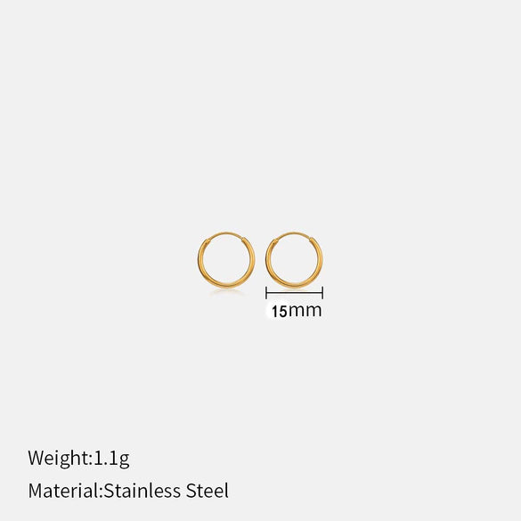 Wholesale Women's Minimalist Geometric Stainless Steel Electroplated Hoop Earrings