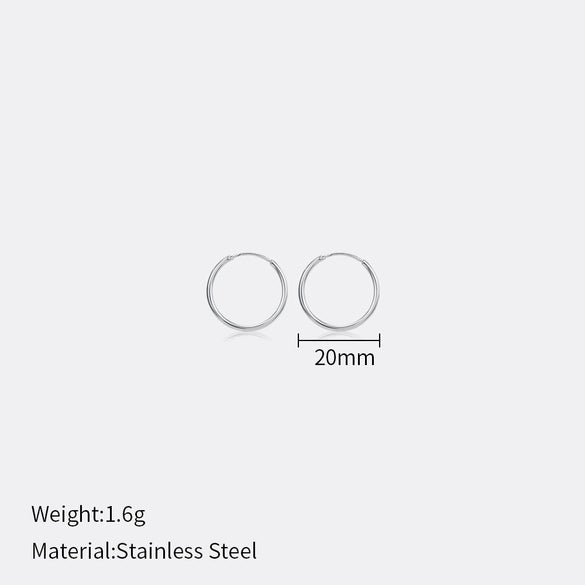 Wholesale Women's Minimalist Geometric Stainless Steel Electroplated Hoop Earrings
