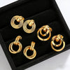 Wholesale Women's Minimalist Geometric Stainless Steel Electroplated Interlocking Earrings Jewelry