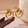 Wholesale Women's Minimalist Geometric Stainless Steel Electroplated Interlocking Earrings Jewelry