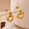 Wholesale Women's Minimalist Geometric Stainless Steel Electroplated Interlocking Earrings Jewelry
