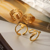 Wholesale Women's Minimalist Geometric Stainless Steel Electroplated Open Ring Jewelry