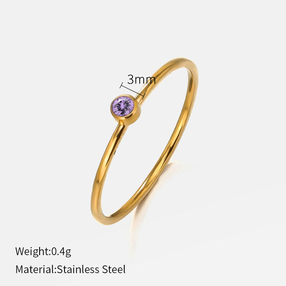 Wholesale Women's Minimalist Geometric Stainless Steel Electroplated Ring