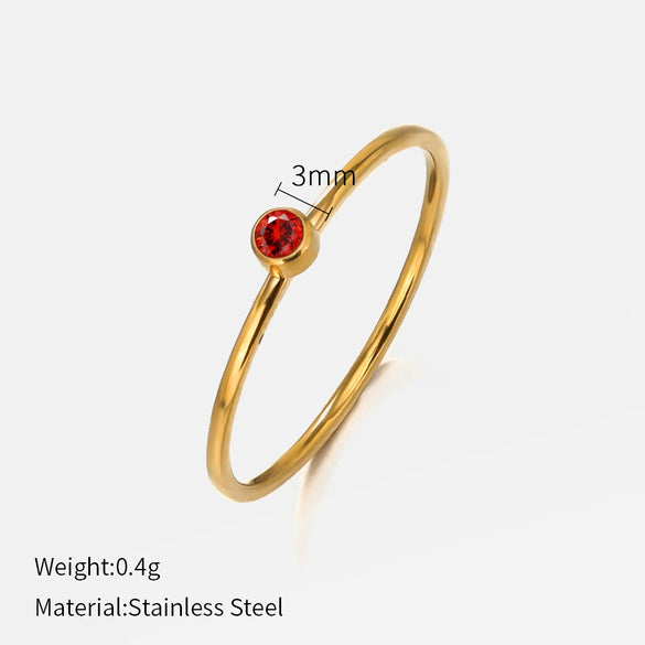 Wholesale Women's Minimalist Geometric Stainless Steel Electroplated Ring
