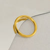 Wholesale Women's Minimalist Geometric Stainless Steel Electroplated Ring