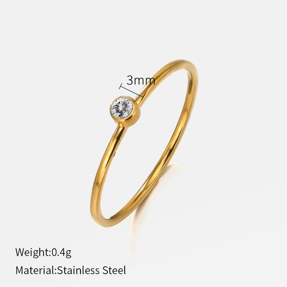 Wholesale Women's Minimalist Geometric Stainless Steel Electroplated Ring