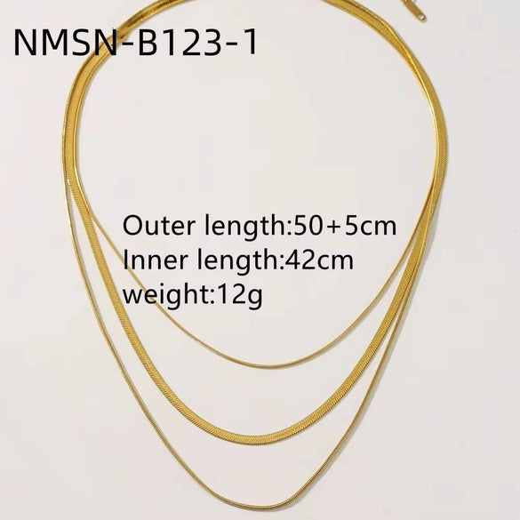 Wholesale Women's Minimalist Geometric Stainless Steel Electroplated Snake Bone Necklace