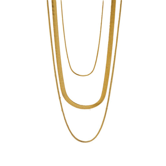 Wholesale Women's Minimalist Geometric Stainless Steel Electroplated Snake Bone Necklace