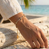 Wholesale Women's Minimalist Geometric Stainless Steel Electroplated Starfish Bracelet With White Zircon