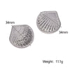 Wholesale Women's Minimalist Geometric Stainless Steel Fanshaped Electroplated Earrings