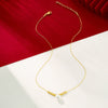 Wholesale Women's Minimalist Geometric Stainless Steel Gold Plated Single Pearl Pendant Necklace