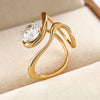 Wholesale Women's Minimalist Geometric Stainless Steel Goldplated Vacuum Furnace Electroplated Ring