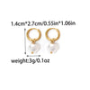 Wholesale Women's Minimalist Geometric Stainless Steel Imitation Pearl Electroplated Earrings