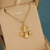 Wholesale Women's Minimalist Geometric Stainless Steel 18K Gold Electroplated Anchor Cross Chain Pendant Clavicle Necklace