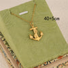 Wholesale Women's Minimalist Geometric Stainless Steel 18K Gold Electroplated Anchor Cross Chain Pendant Clavicle Necklace