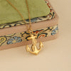 Wholesale Women's Minimalist Geometric Stainless Steel 18K Gold Electroplated Anchor Cross Chain Pendant Clavicle Necklace
