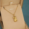 Wholesale Women's Minimalist Geometric Stainless Steel 18K Gold Electroplated Bear Pendant Cross Chain Necklace