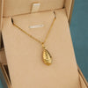 Wholesale Women's Minimalist Geometric Stainless Steel 18K Gold Electroplated Corn Shape Water Drop Pendant Necklace With Cross Chain