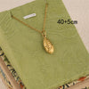 Wholesale Women's Minimalist Geometric Stainless Steel 18K Gold Electroplated Corn Shape Water Drop Pendant Necklace With Cross Chain