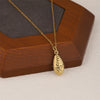 Wholesale Women's Minimalist Geometric Stainless Steel 18K Gold Electroplated Corn Shape Water Drop Pendant Necklace With Cross Chain