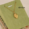 Wholesale Women's Minimalist Geometric Stainless Steel 18K Gold Electroplated Hollow Shell Necklace