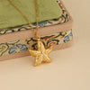 Wholesale Women's Minimalist Geometric Stainless Steel 18K Gold Electroplated Starfish Cross Pendant Clavicle Chain Necklace