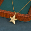 Wholesale Women's Minimalist Geometric Stainless Steel 18K Gold Electroplated Starfish Cross Pendant Clavicle Chain Necklace