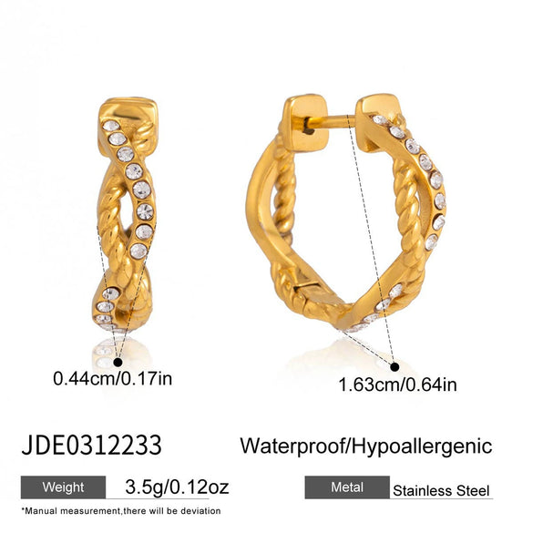 Wholesale Women's Minimalist Geometric Stainless Steel 18K Gold Plated Earrings