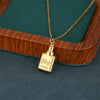 Wholesale Women's Minimalist Geometric Stainless Steel 18K Gold Plated Perfume Bottle Pendant Necklace With Cross Chain