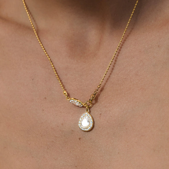 Wholesale Women's Minimalist Geometric Stainless Steel Necklace Pendant With Pvd Furnace Vacuum Real Gold Plating