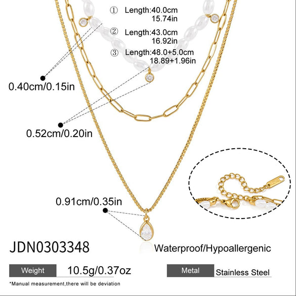 Wholesale Women's Minimalist Geometric Stainless Steel Necklace With Pvd Furnace Vacuum Real Gold Plating