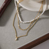 Wholesale Women's Minimalist Geometric Stainless Steel Necklace With Pvd Furnace Vacuum Real Gold Plating