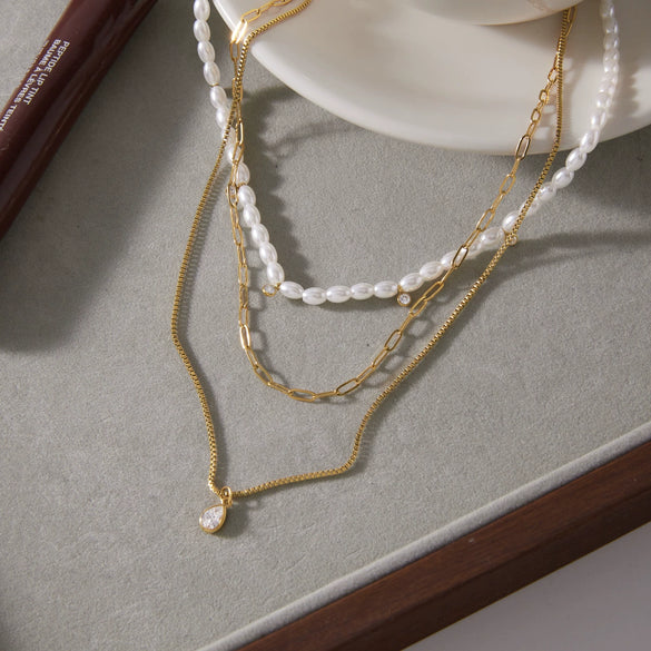 Wholesale Women's Minimalist Geometric Stainless Steel Necklace With Pvd Furnace Vacuum Real Gold Plating