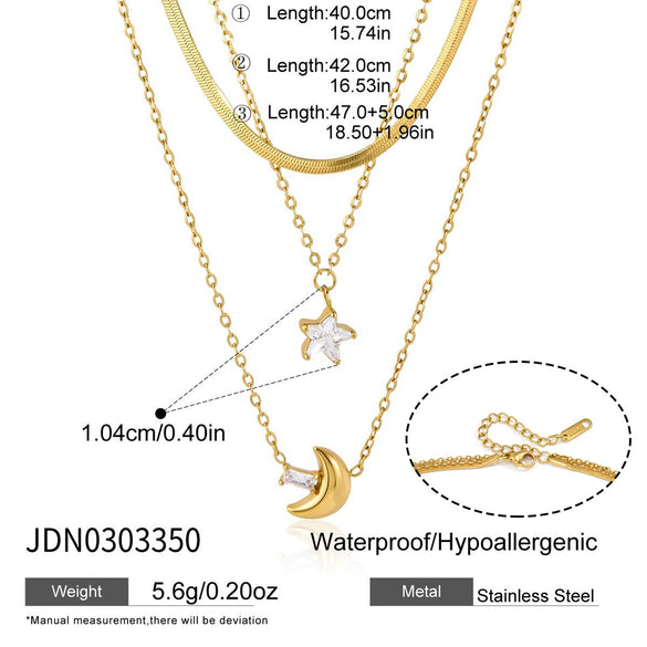 Wholesale Women's Minimalist Geometric Stainless Steel Necklace With Pvd Furnace Vacuum Real Gold Plating