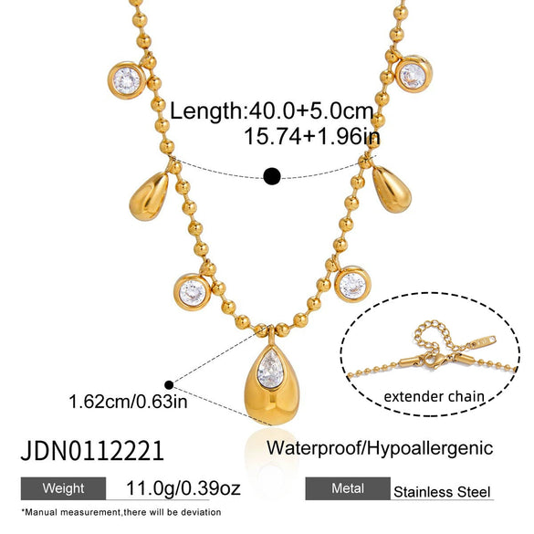 Wholesale Women's Minimalist Geometric Stainless Steel Necklace With Vacuum Real Gold Plating In Pvd Furnace