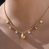 Wholesale Women's Minimalist Geometric Stainless Steel Necklace With Vacuum Real Gold Plating In Pvd Furnace