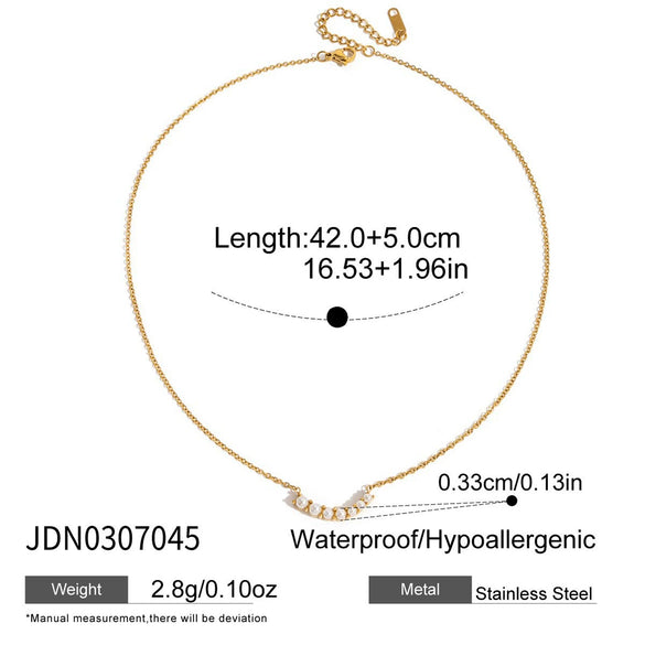Wholesale Women's Minimalist Geometric Stainless Steel Necklace With Vacuum Real Gold Plating
