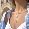 Wholesale Women's Minimalist Geometric Stainless Steel Necklace With Vacuum Real Gold Plating