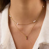 Wholesale Women's Minimalist Geometric Stainless Steel Pearl Necklace With Pvd Furnace Vacuum Real Gold Plating